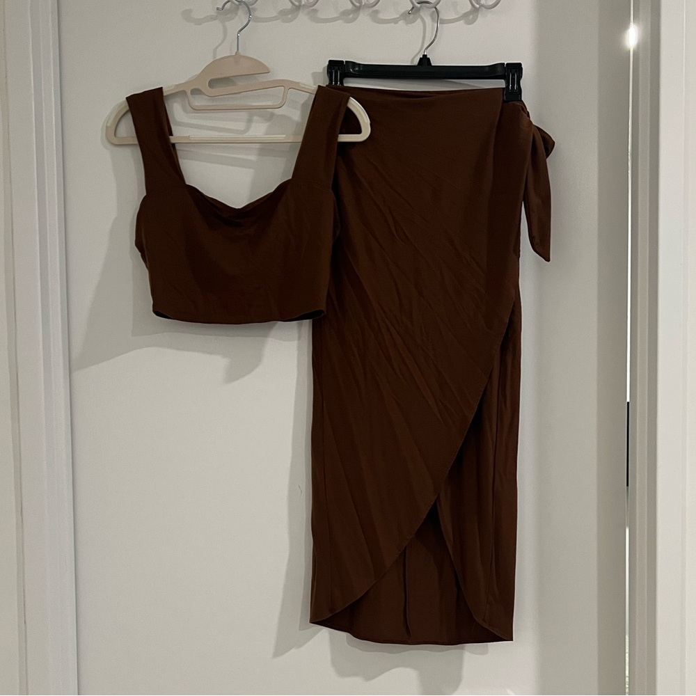 Reformation Rika Knit Two Piece Chestnut - Size S